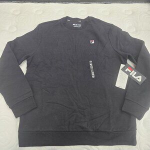 Fila Men's Black Crewneck Fleece Casual Sweater Size Medium - New With Tag